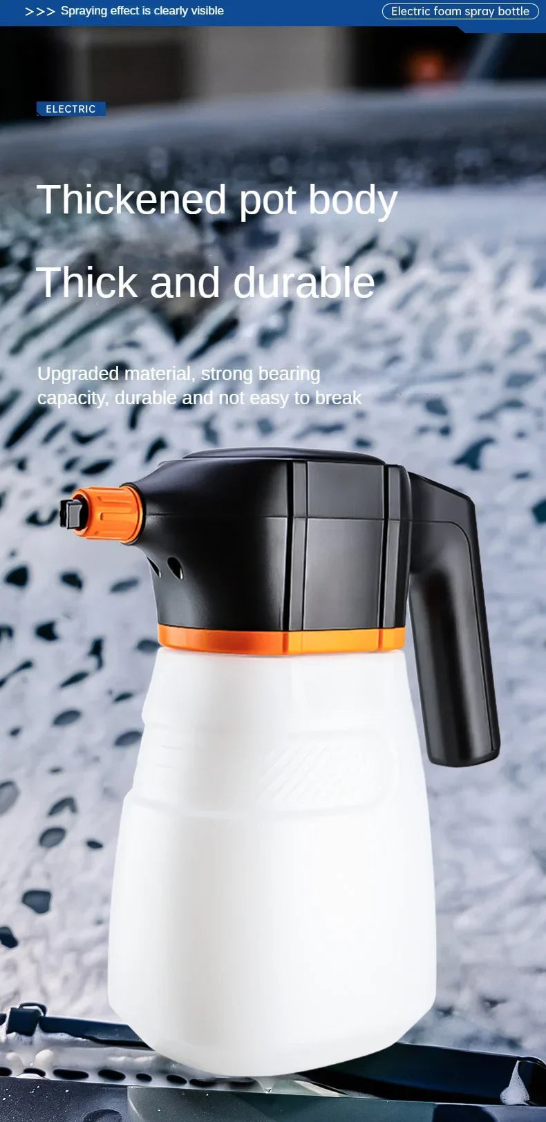 LEIBOO Electric Foam Sprayer – Battery-Powered High-Pressure Snow Cannon for Car Wash & Detailing