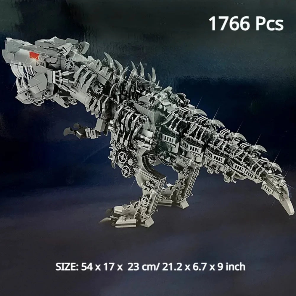 1766-Piece Battle Mech T-Rex Building Blocks – Articulated Robotic Dinosaur Model Kit for Display & Play