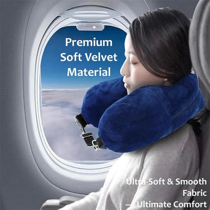 Portable Fillable Neck Pillow - Adjustable Flannel Space-Saving Neck Support for Car, Train & Airplane Travel