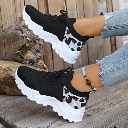 Women’s 2025 Leopard Print Sneakers – Lightweight Breathable Casual Shoes Sale