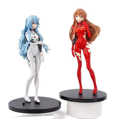 18cm NEON GENESIS EVANGELION Ayanami Rei & Asuka Action Figures – PVC Anime Model Figurines for Collection