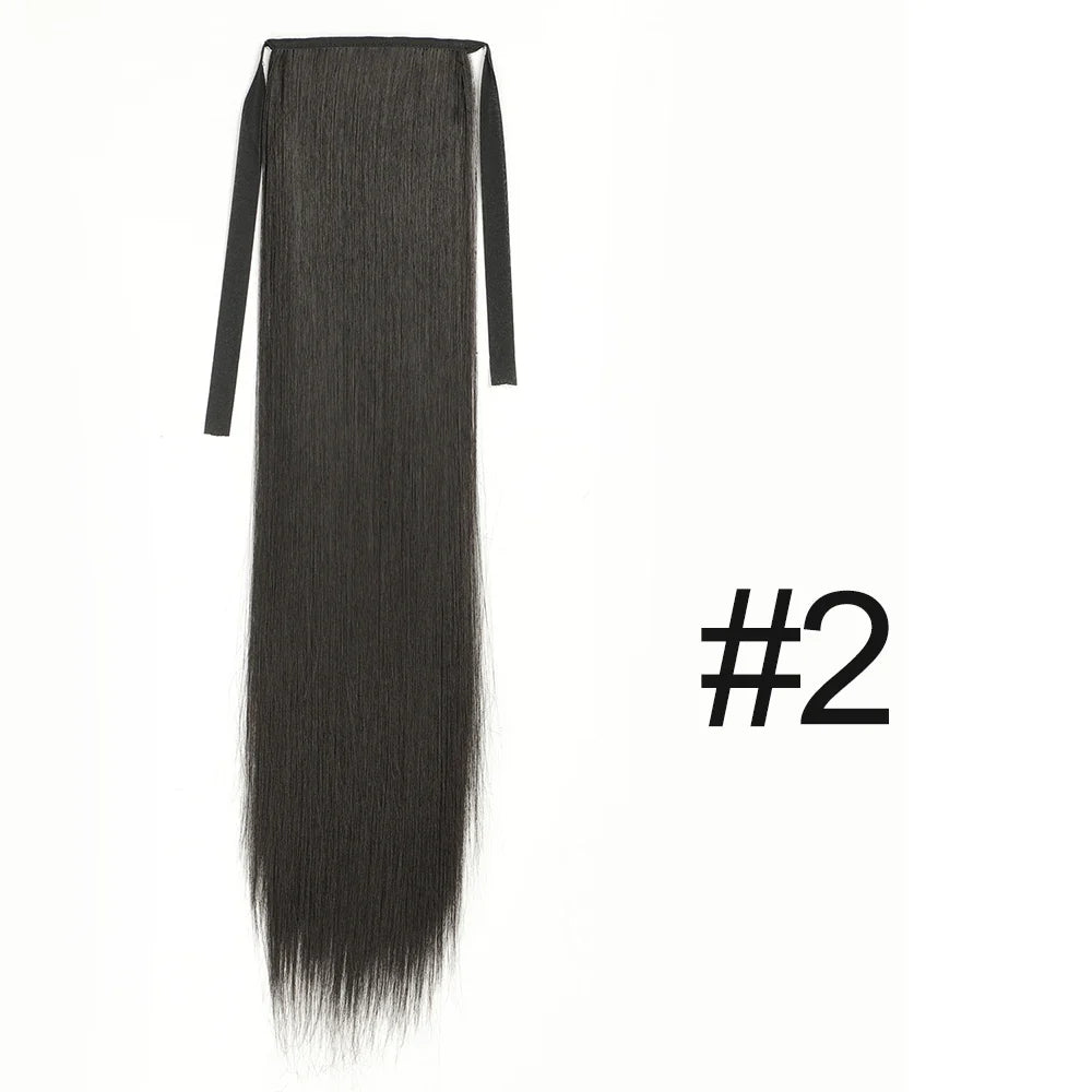 50cm Synthetic Straight Claw Clip-On Ponytail Extension – Heat Resistant Hairpiece for Women, Daily Wear & Party Styling
