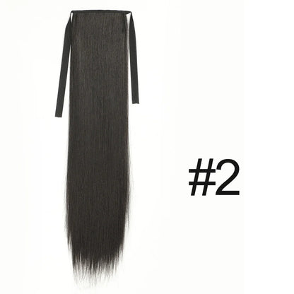 50cm Synthetic Straight Claw Clip-On Ponytail Extension – Heat Resistant Hairpiece for Women, Daily Wear & Party Styling