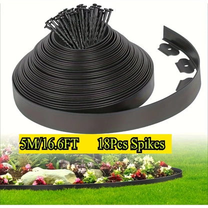 Landscape Lawn Edging Kit - Flexible Garden Border Barrier for Yard Pathways