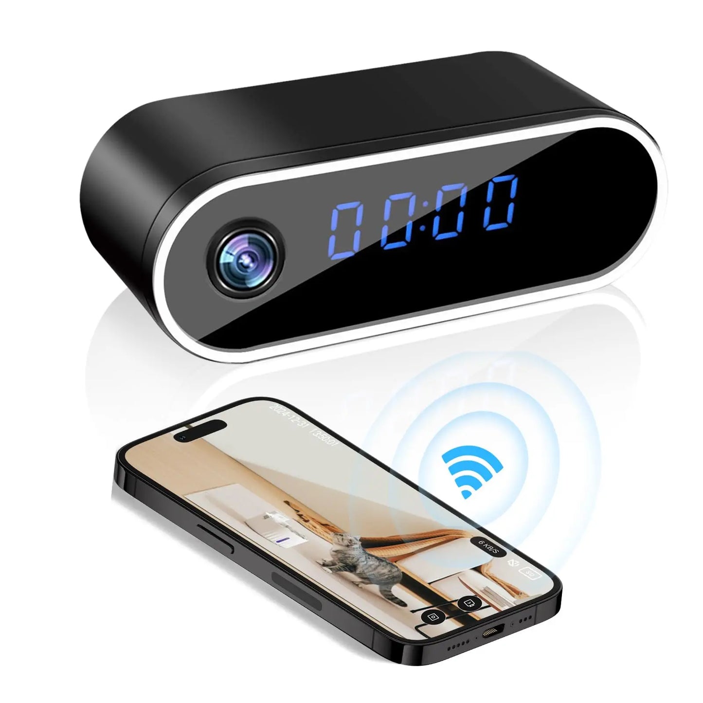 Mini Clock Camera Full HD 1080P WiFi Wireless Spy Camera – Night Vision DVR Home Security Monitoring & Nanny Cam Recorder