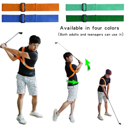 Golf Swing Training Aid Arm Strap with Double Ring Design – Posture Corrector Swing Trainer for Beginners Golf Practice Improvement Tool