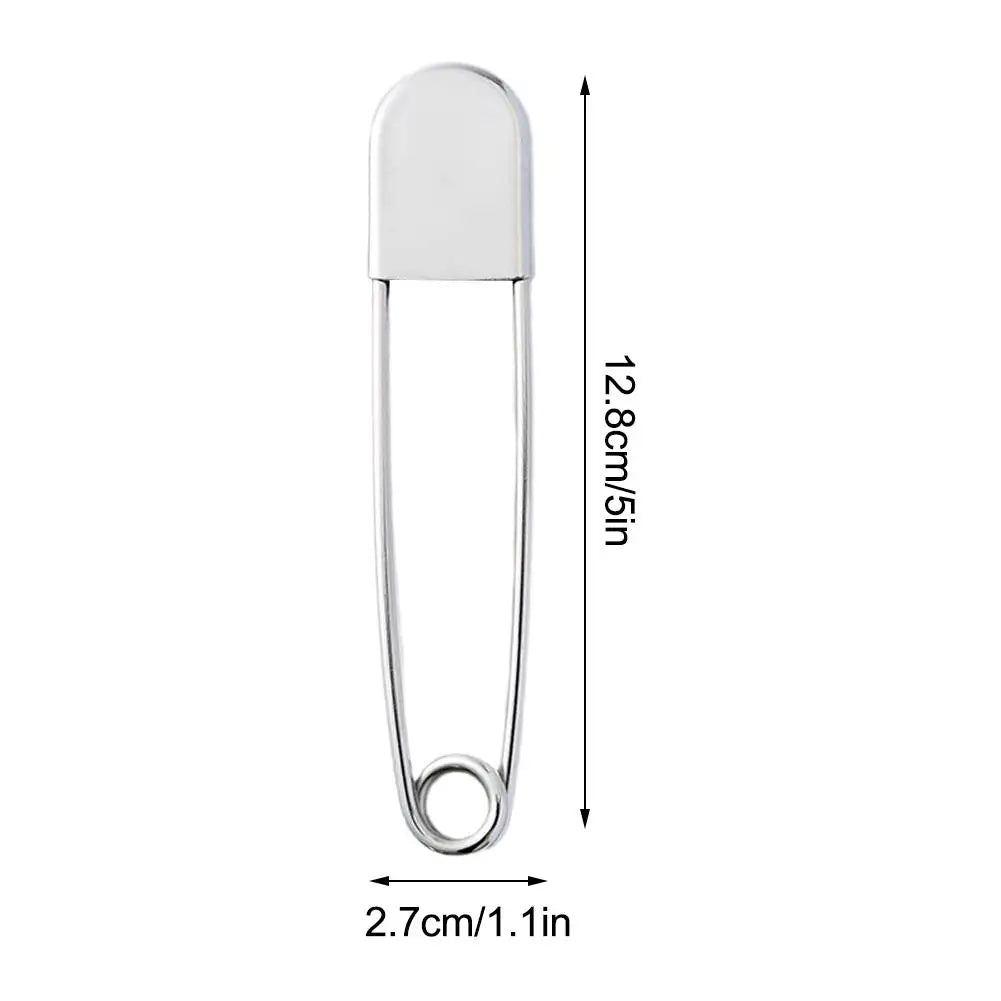 Large Stainless Steel Safety Pin – 12.8cm DIY Sewing Tool, Accessory Needle for Fixing Files (1pc)