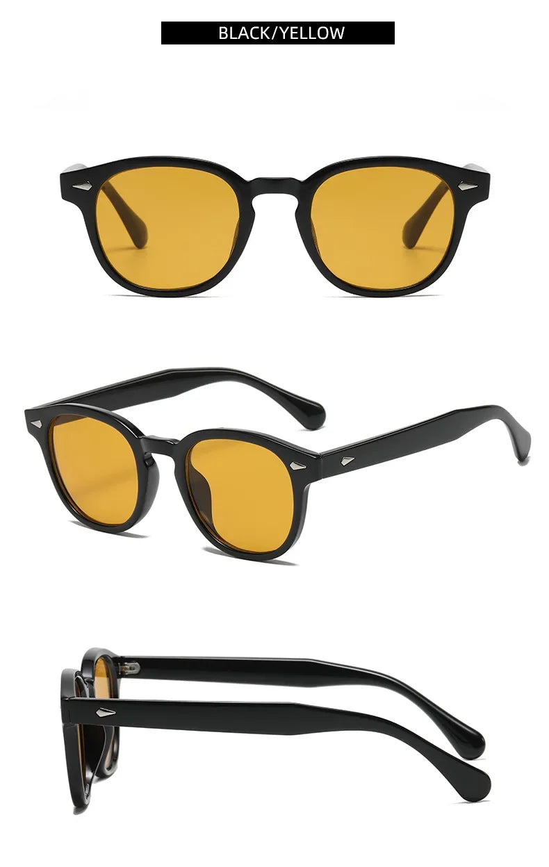 JNPCXI Retro Round Sunglasses – Punk Leopard Rivet Fashion Shades UV400 for Men & Women