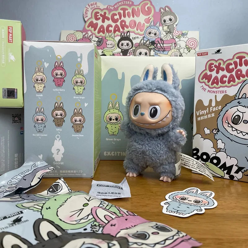 Labubu Macaroon Sit Party Vinyl Face Blind Box – 1st & 2nd Generation Plush Doll Decorative Gift Surprise
