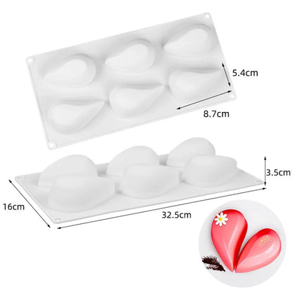 Fruit & Heart Silicone Cake Mold — Geometry Chocolate, Ice Cube, Biscuit & Jelly DIY Baking Set for Pudding & Birthday Gifts
