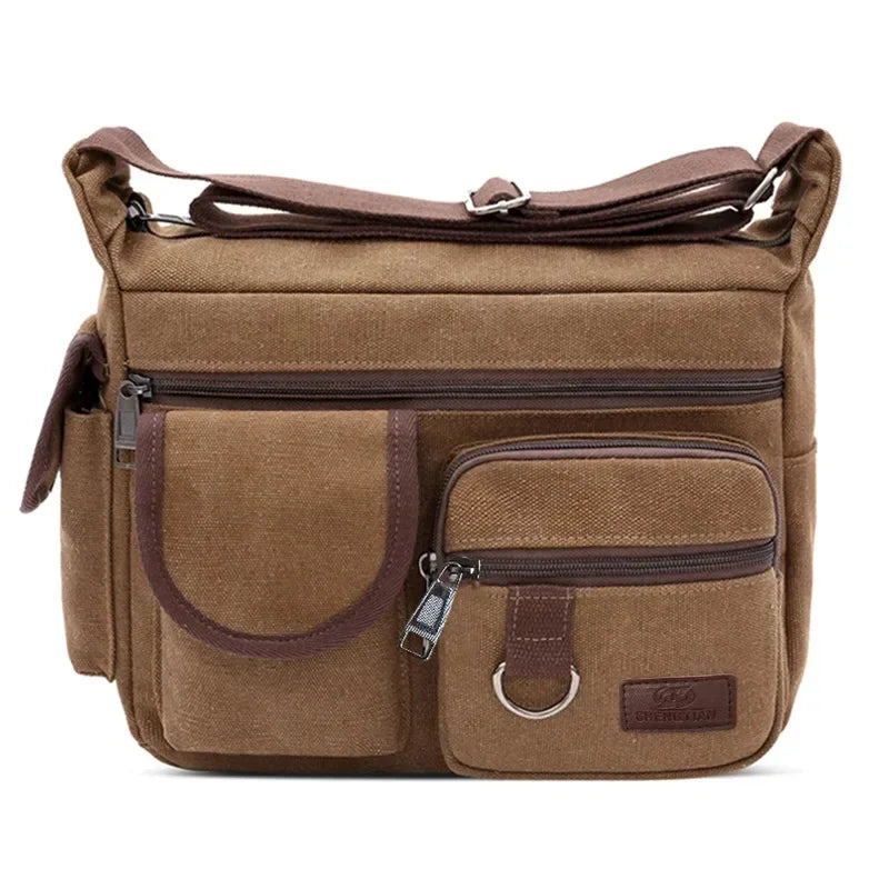 Men's Casual Sling Bag – Vintage Crossbody Messenger Shoulder Bag for Travel & Outdoor Use