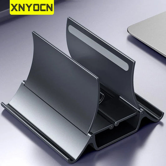 Vertical Laptop Stand with Heat Dissipation - Non-Slip Gravity Induction Holder for Laptops, Notebooks, iPad Pro, and Tablets