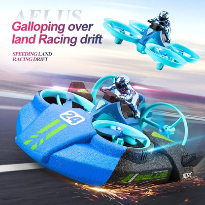 4DRC Mini RC Drone – 3-in-1 Sea, Land & Air Quadcopter with Altitude Hold, Headless Mode & 2.4G Remote Control Helicopter Toy