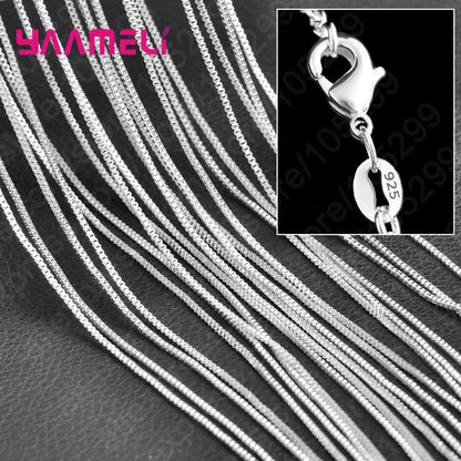 10PCS 925 Sterling Silver Charm Link Chain Necklaces – Smooth Lobster Clasp Jewelry, 16-30 Inch Adjustable