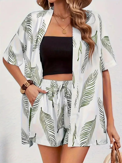 2025 Women’s Casual Printed Short Pants Set – Loose Summer Two-Piece Outfit for Women