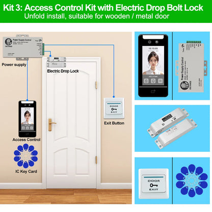 5-Inch Face Recognition Access Control System – Waterproof RFID & Password Attendance Reader for Door Entry