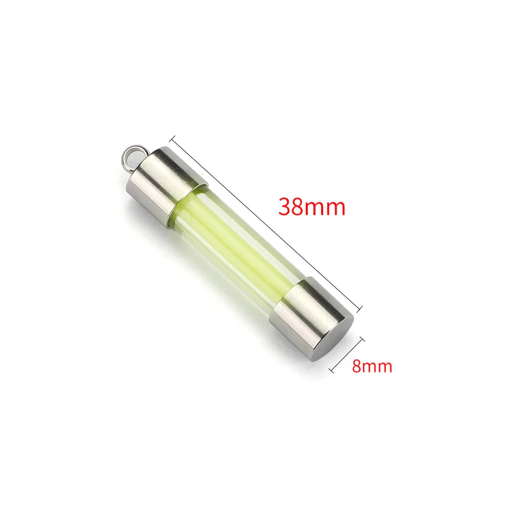 Outdoor Luminous Tube Pendant Keychain – Stainless Steel Glow-in-the-Dark EDC Signal Light Accessory