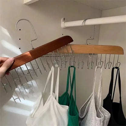 Multi-Hook Bra and Accessory Hanger - Versatile Wardrobe Organizer for Women's Bras, Scarves, Ties, and Belts