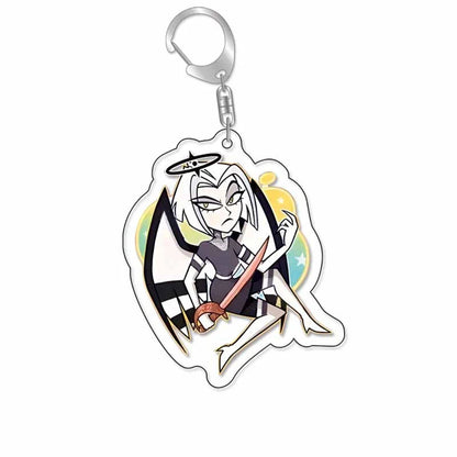 Anime Acrylic Keychain – Vaggie & Alastor Y2K Cartoon Pendant for Bags, Keys & Gifts