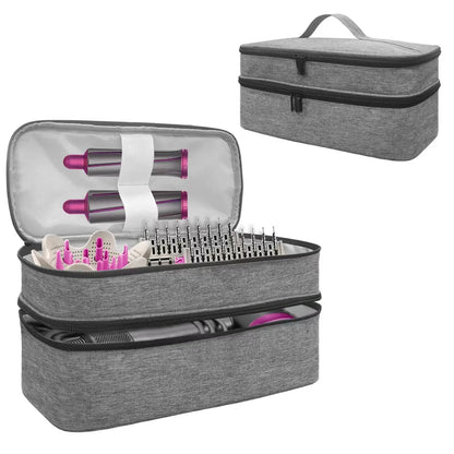 Waterproof Double-Layer Hair Dryer Case for Shark FlexStyle/Dyson Airwrap – Portable Large Capacity Curler Bag
