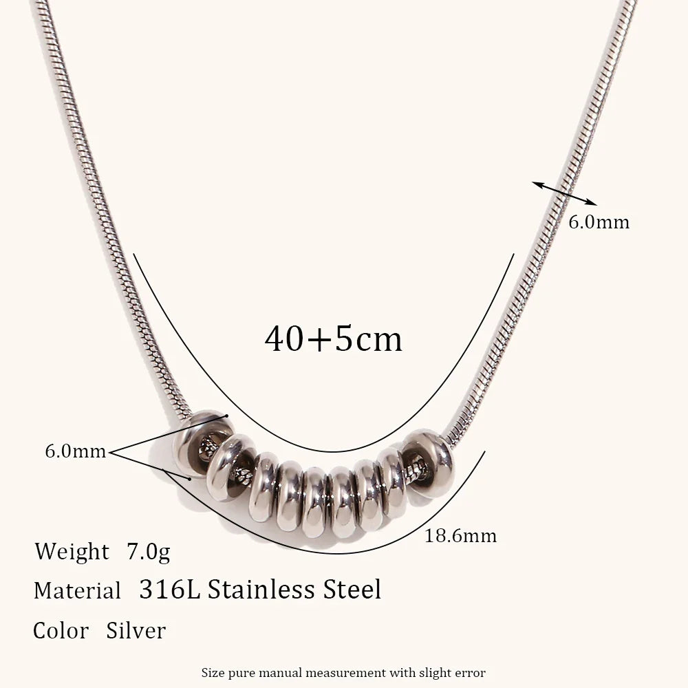 La.Muses Gold & Silver Beans Pendant Necklace – Premium Stainless Steel Fashion Jewelry for Women, Trendy 2024 Design