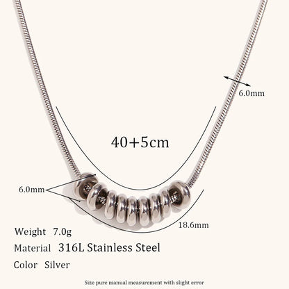 La.Muses Gold & Silver Beans Pendant Necklace – Premium Stainless Steel Fashion Jewelry for Women, Trendy 2024 Design