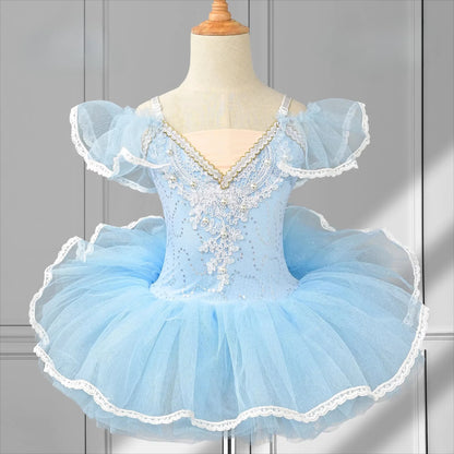 Girls Princess Ballet Tutu Dress - Elegant Stage Performance and Party Dance Costume