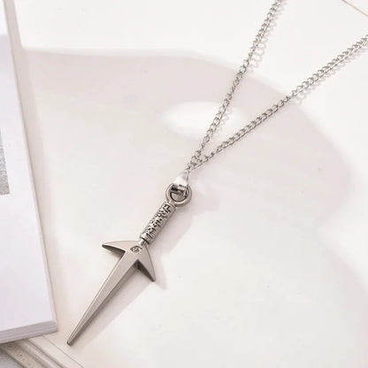 Anime Naruto Necklace Metal Alloy Pendant – Kakashi Kunai & Uzumaki Shuriken Cosplay Accessories & Collectible Toy