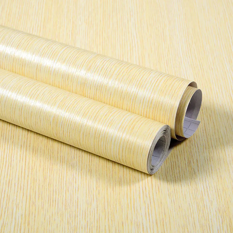 Self-Adhesive Waterproof Wood Grain Vinyl Wallpaper Roll – PVC Wall Sticker for Furniture Renovation & Bedroom Home Decor