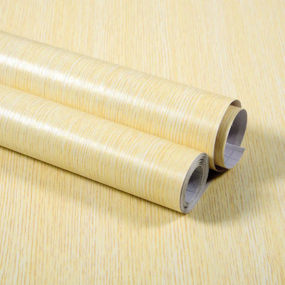 Self-Adhesive Waterproof Wood Grain Vinyl Wallpaper Roll – PVC Wall Sticker for Furniture Renovation & Bedroom Home Decor