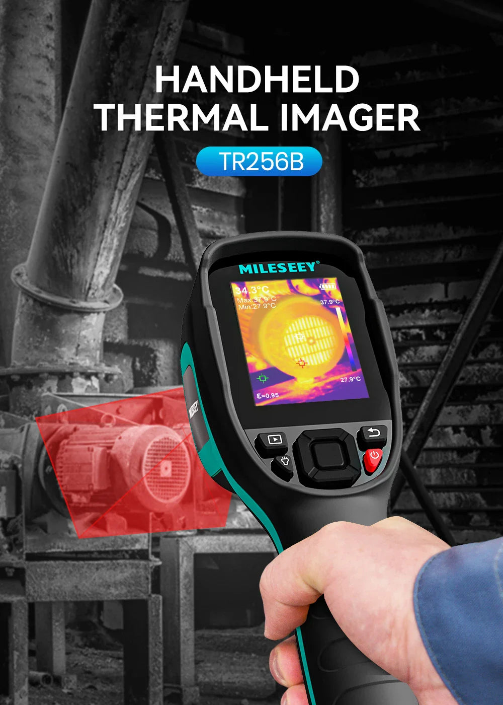EMILESEEY TR256E/B Thermal Imager Camera 256x192 - Infrared Temperature Meter for PCB and Pipeline Repair Detection