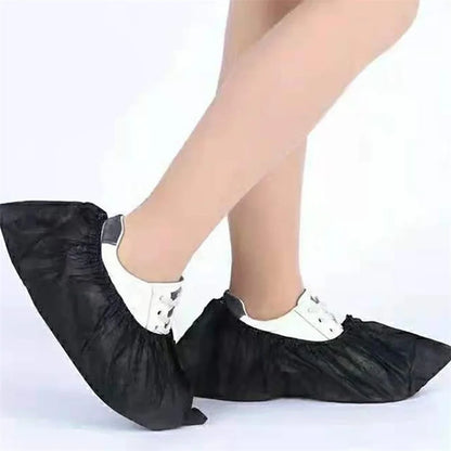 100 Count Disposable Boot & Shoe Covers - Non-Slip Foot Booties for Indoor/Outdoor Use, Home & Workplace Protection