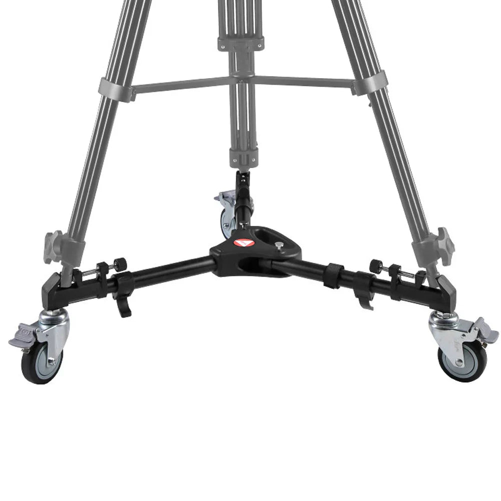 VX-600 Foldable Camera Tripod Dolly – 3 Wheels Stand with Pulley Base, Universal Tripod for Easy Camera Movement