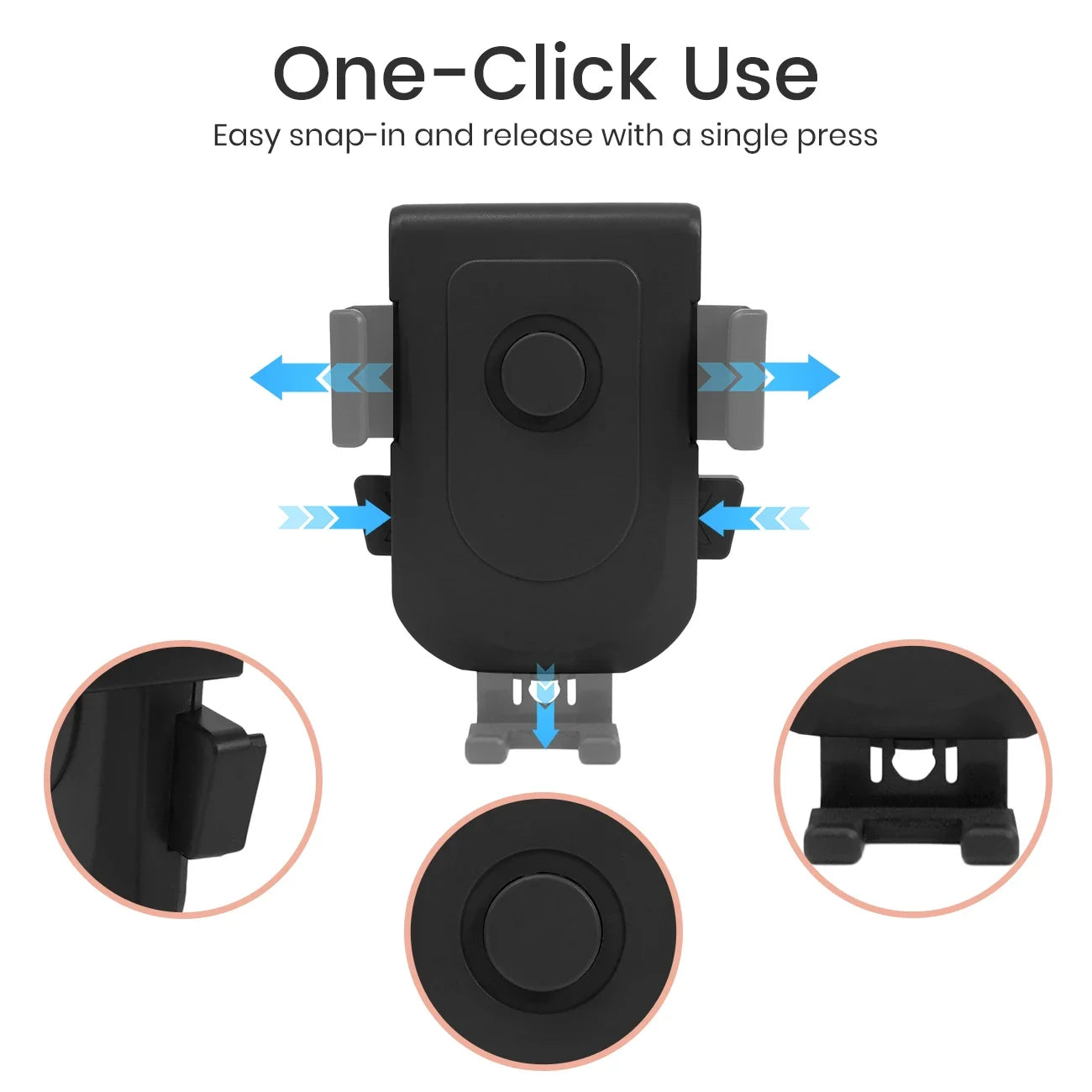 Stroller Phone Holder - 360° Adjustable Handlebar Mount for Shopping Carts and One-Hand Phone Access