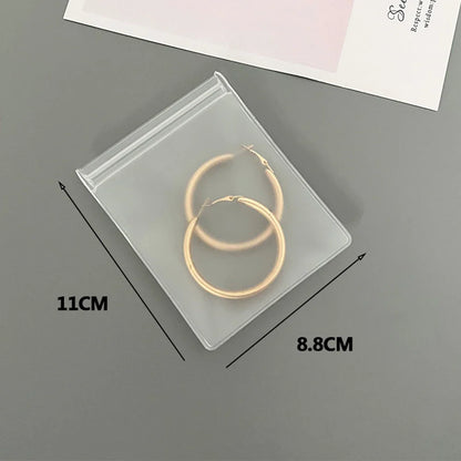 Personalized Transparent EVA Jewelry Zipper Bag – Frosted Plastic Storage Pouch for Ring, Earring, Necklace & Bracelet Packaging