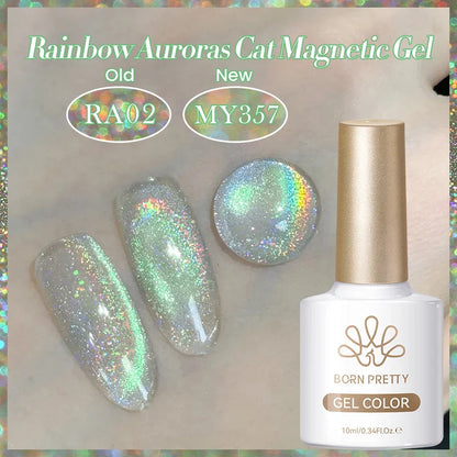 BORN PRETTY Cat Magnetic Gel Nail Polish 117 Colors 10ml Full Coverage Semi-Permanent Soak-Off Nail Varnish for Salon Manicure Glitter Cat Eye Nails