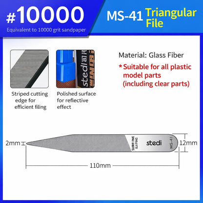 Stedi MS-46 Glass File Grinding Tool – Washable Durable Model Polisher for Military Kits, Optional #320–#1000 Mesh