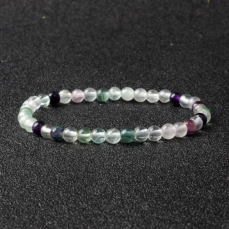 4mm Natural Stone Bead Stretch Bracelet for Men & Women – Agate Lava Handmade Reiki Crystal Jewelry