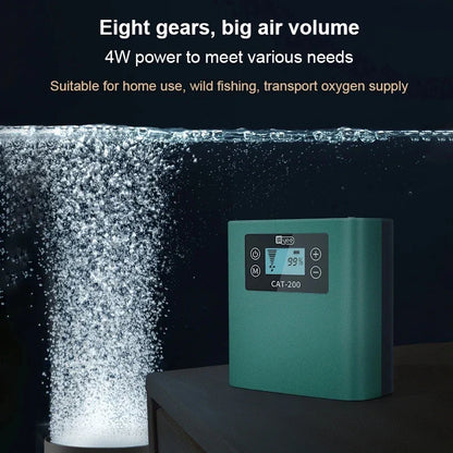 Ultra-Silent Rechargeable Aquarium Air Pump – 4W Lithium Battery Oxygen Aerator for Outdoor Fishing & High-Power Use