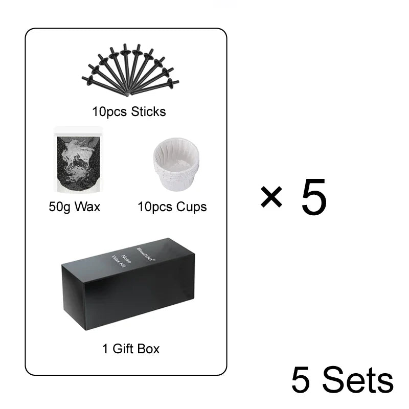 Portable Nose Hair Removal Wax Set - Painless Paper-Free Wax Beans Kit for Men & Women