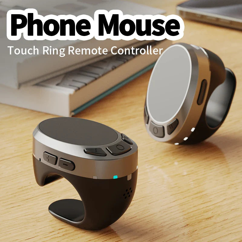 TikTok Remote Scrolling Ring – Bluetooth Finger Mouse Wireless Page Turner & Video Controller for E-books, Social Media & Presentations