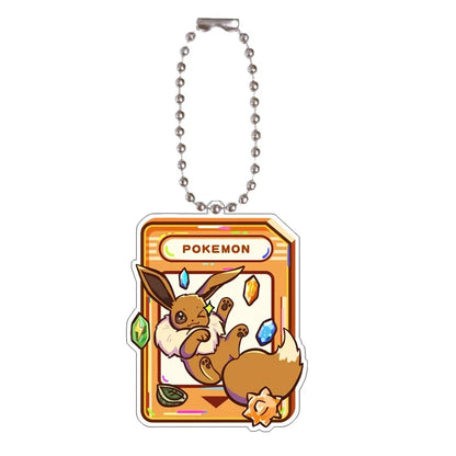 Pokémon Acrylic Keychain Set — Eevee, Pikachu, Gengar & Charizard Cartoon Pendant for Anime, Game Collection & Gift Toys