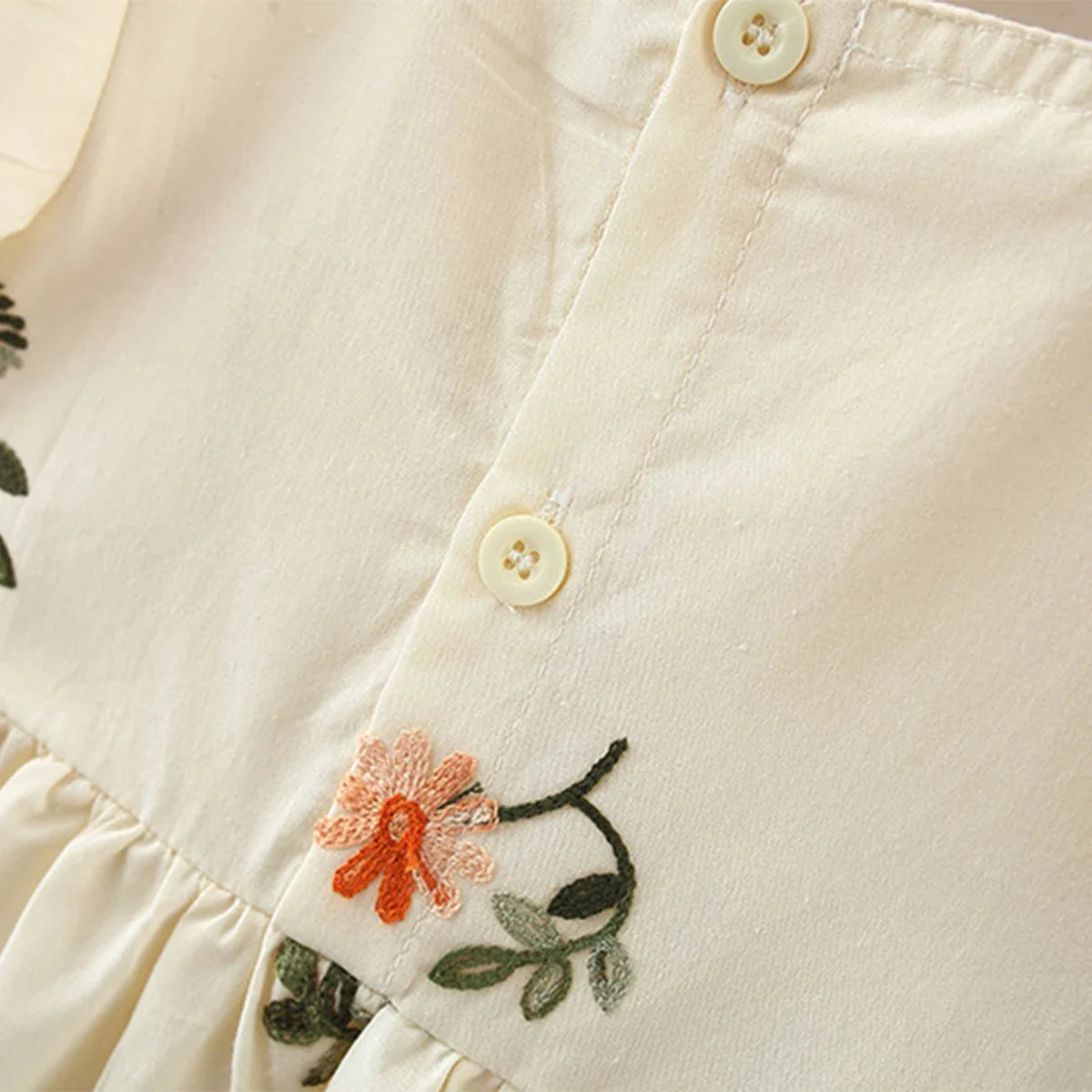 Summer Baby Girl Dress – Cute Embroidered Cotton Skirt with Bubble Sleeves, 0-3 Years