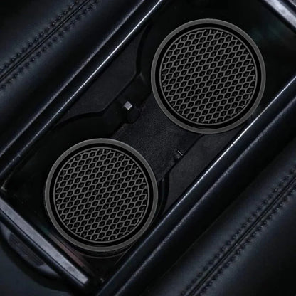 2pcs Black Car Auto Cup Holder Coasters - Anti-Slip Insert Pads for Interior Accessories - Universal Fit for Most Cups