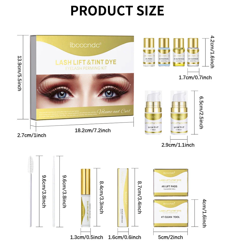 Professional Semi-Permanent Brow & Lash Lift Kit – Brow Lamination, Eyelash Perming & Tinting Makeup Set