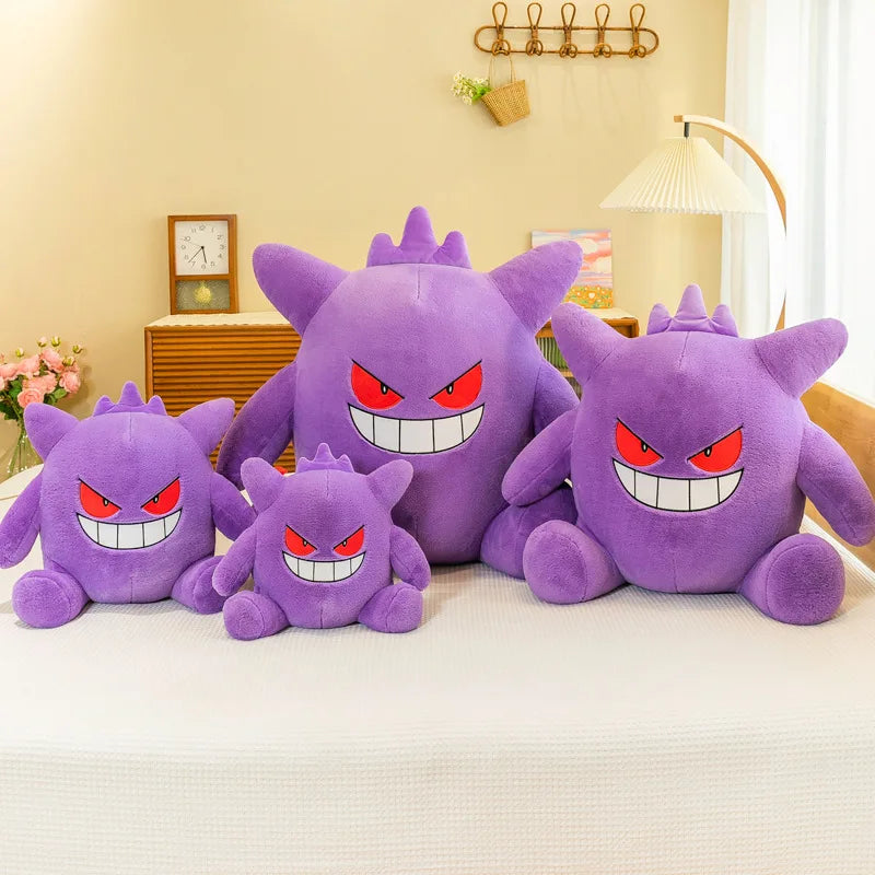 30-65cm Gengar Plush Toy – Soft Pokemon Stuffed Doll with Pendant Clip, Cute Anime Gift for Kids