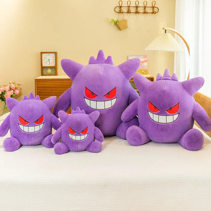 30-65cm Gengar Plush Toy – Soft Pokemon Stuffed Doll with Pendant Clip, Cute Anime Gift for Kids