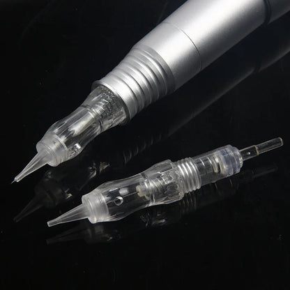 10PCS Microblading Tattoo Needle Cartridges – 0.15 to 0.4mm Screw Tips for Permanent Makeup & Eyebrow Rotary Machine