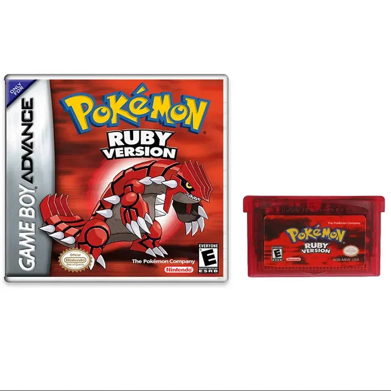 Pokemon GBA Game Cartridge Series — Emerald, Ruby, FireRed, LeafGreen, Sapphire (No Manual)