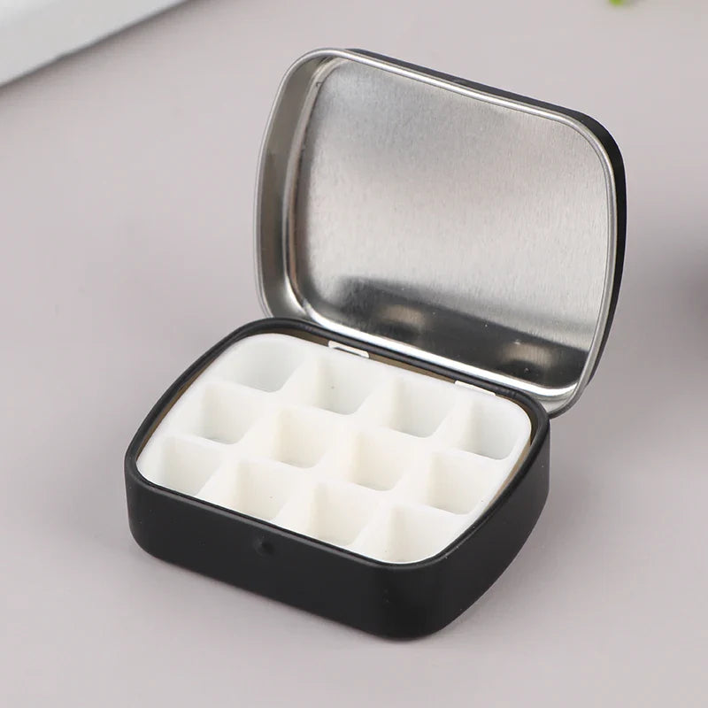 Portable Empty Watercolor Tin Box – 12/24 Grid Mini Paint Palette for Travel Painting & Art Supplies